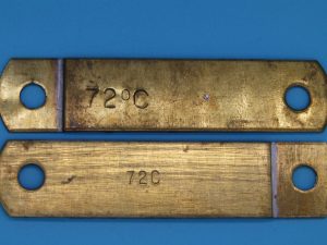 Fusible Link long 91x20mm, 6.6mm hole on 71mm cen, 72 deg: CEVaC DA6206