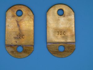 Fusible Link short 58x30mm, 6mm hole on 32mm cen, 72 deg: CEVaC DA6209